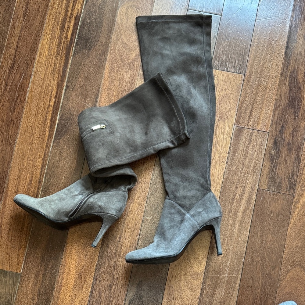 Karen Millen Charcoal Over-the-Knee Boots